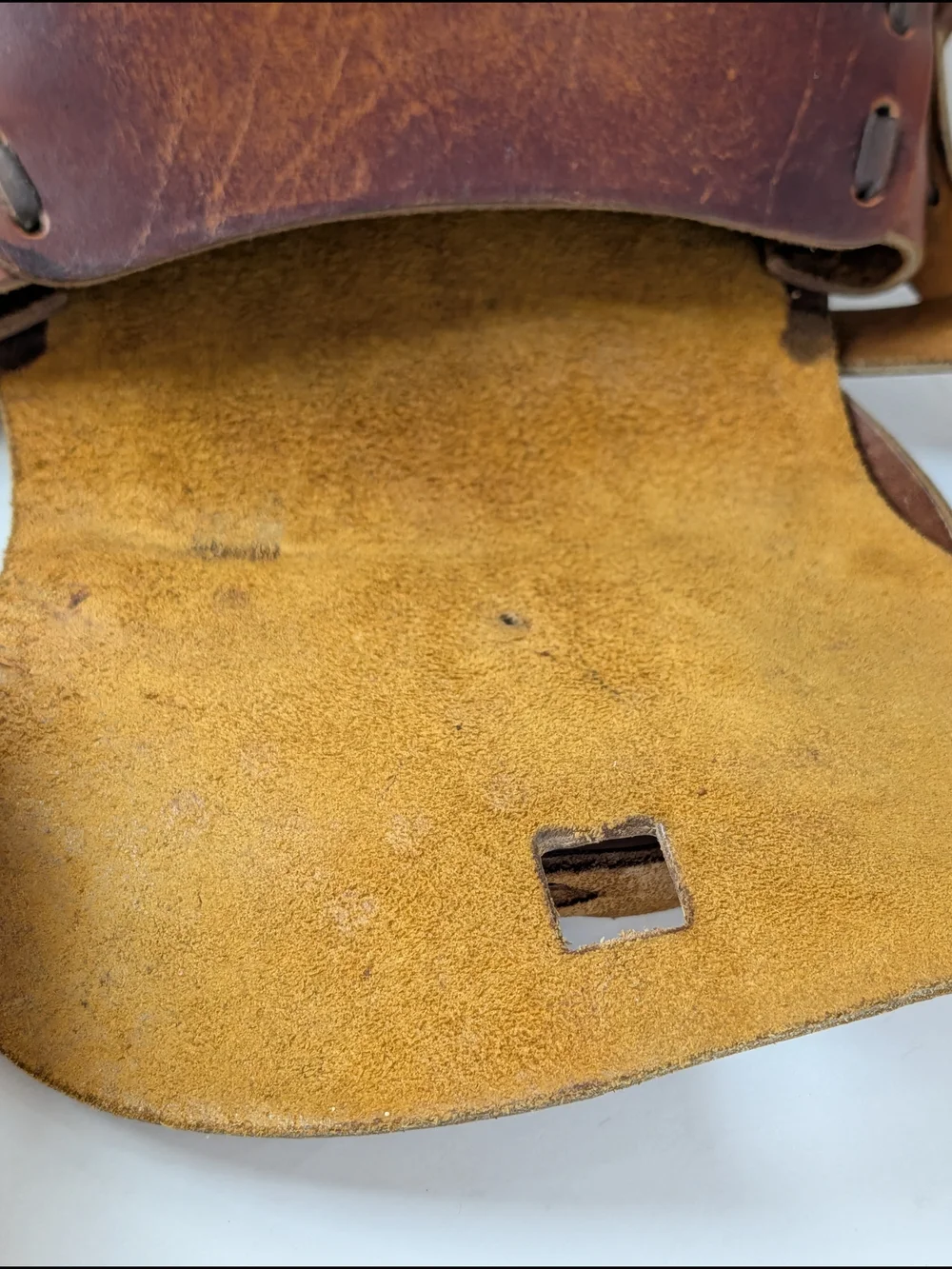 Sold! 70s Vintage Brown Leather Crossbody Bag with Floral Accents